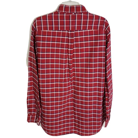 VTG Tommy Hilfiger Mens Shirt Size Large Red Plaid Button Down Crest Logo L/S - Picture 2 of 10